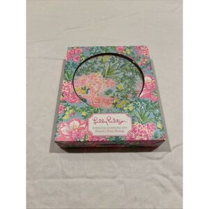 Lilly Pulitzer Wireless Charging Pad. Featured In Fruity Flamingo.